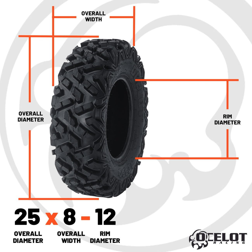 25x8x12 UTV All-Terrain Tires 6-Ply Bias W59226
