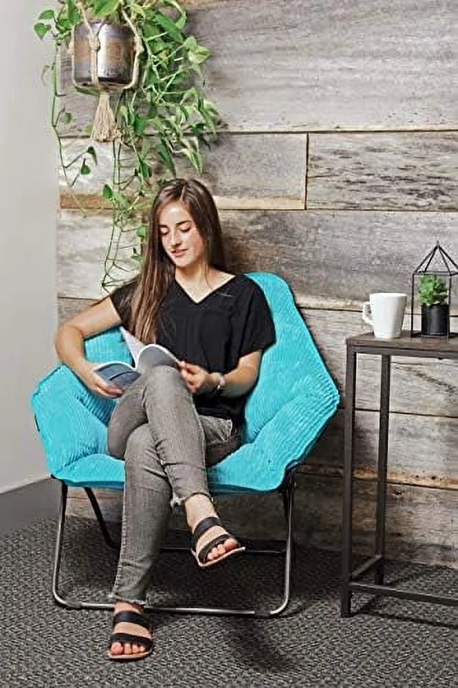 Portable Foldable Plush Accent Chair for Bedrooms and Living Rooms P828