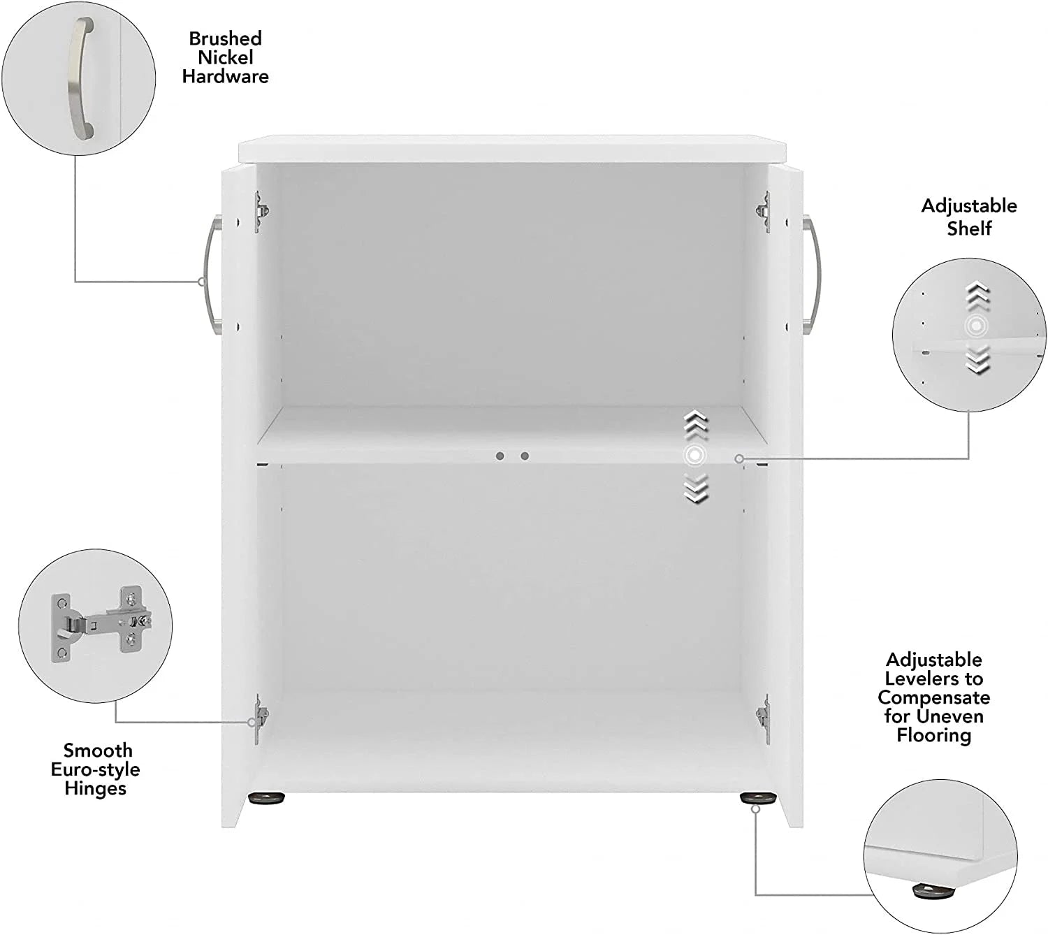 White Laundry Room Cabinet with Doors X446045