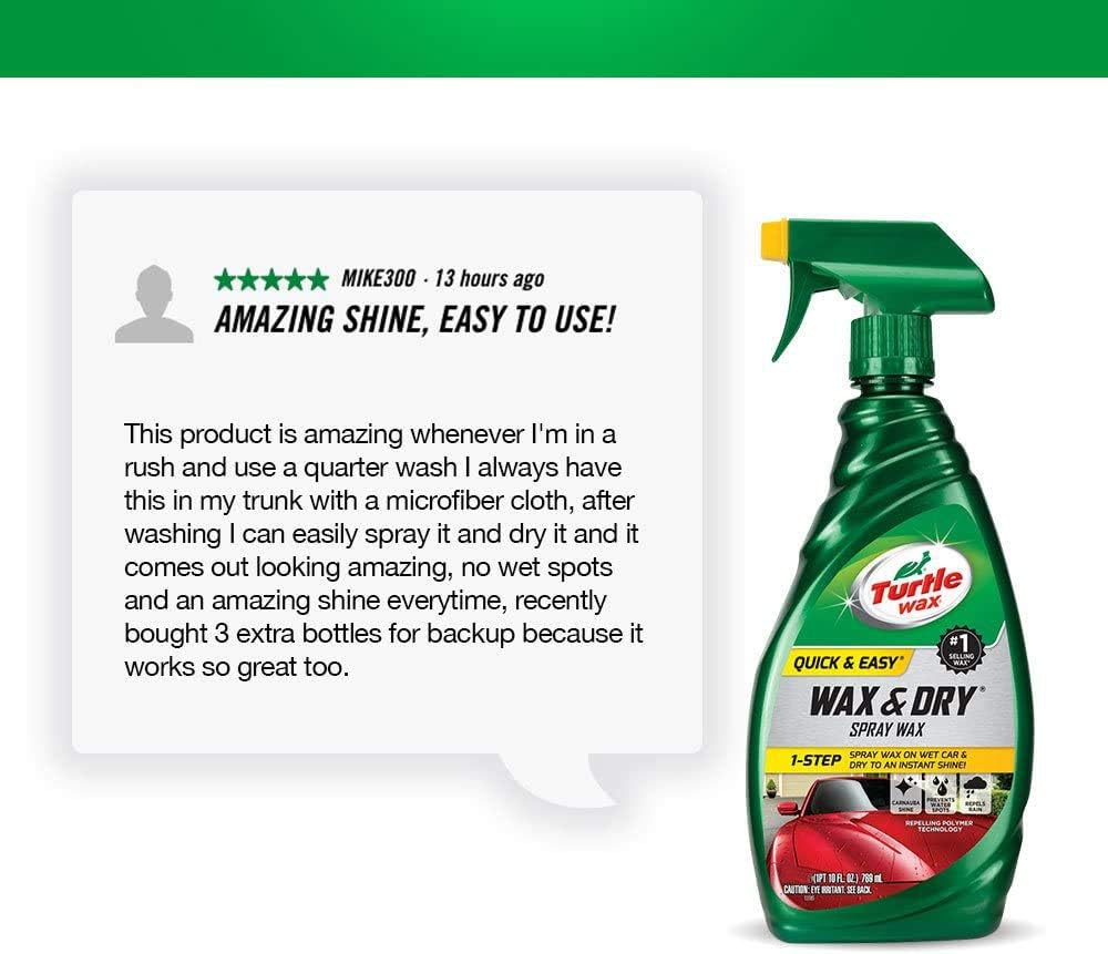 Quick Wax and Dry Spray - Carnauba Shine D4818