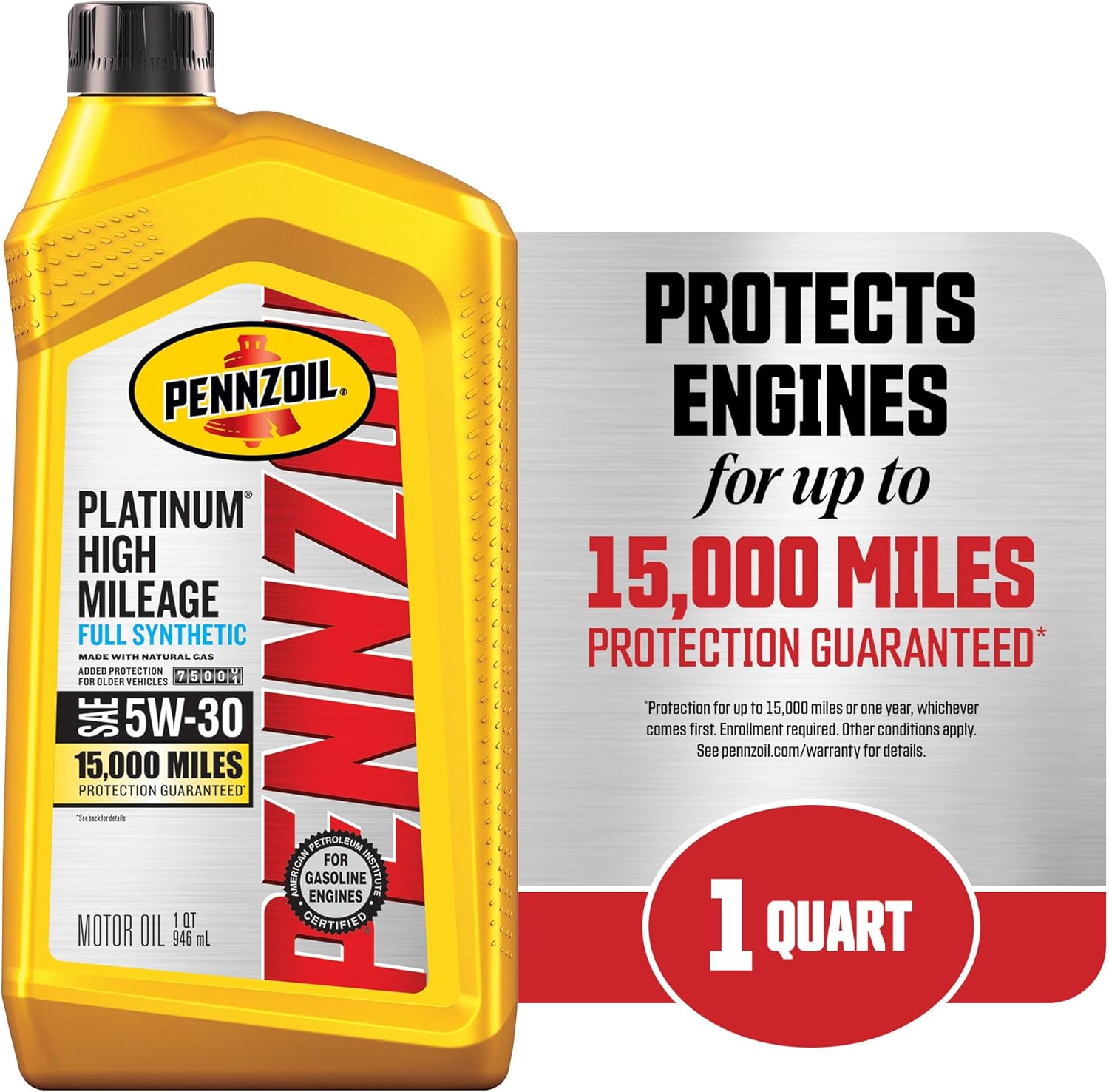 Full Synthetic 5W-30 Motor Oil for Vehicles Over 75K Miles (1-Quart) T290333