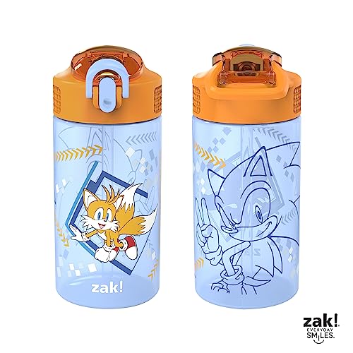 Kids Water Bottle with Spout Cover and Carrying Loop, 16 oz, Pack of 2 C7967