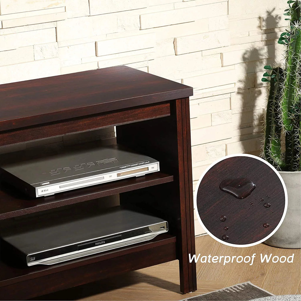 TV Stand for TVs up to 75 Inches with LED Lights and 6 Cubby Storage U228