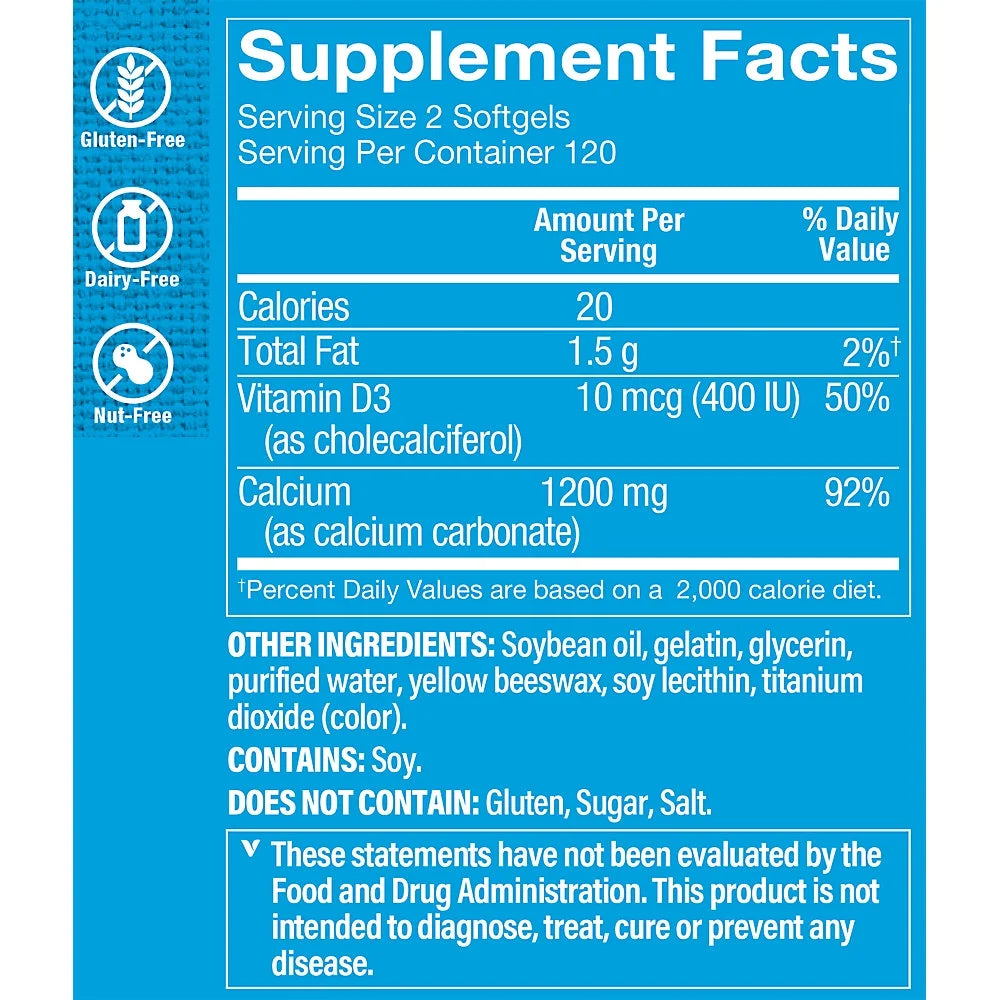 Calcium with Vitamin D3 1,200MG Softgels J399