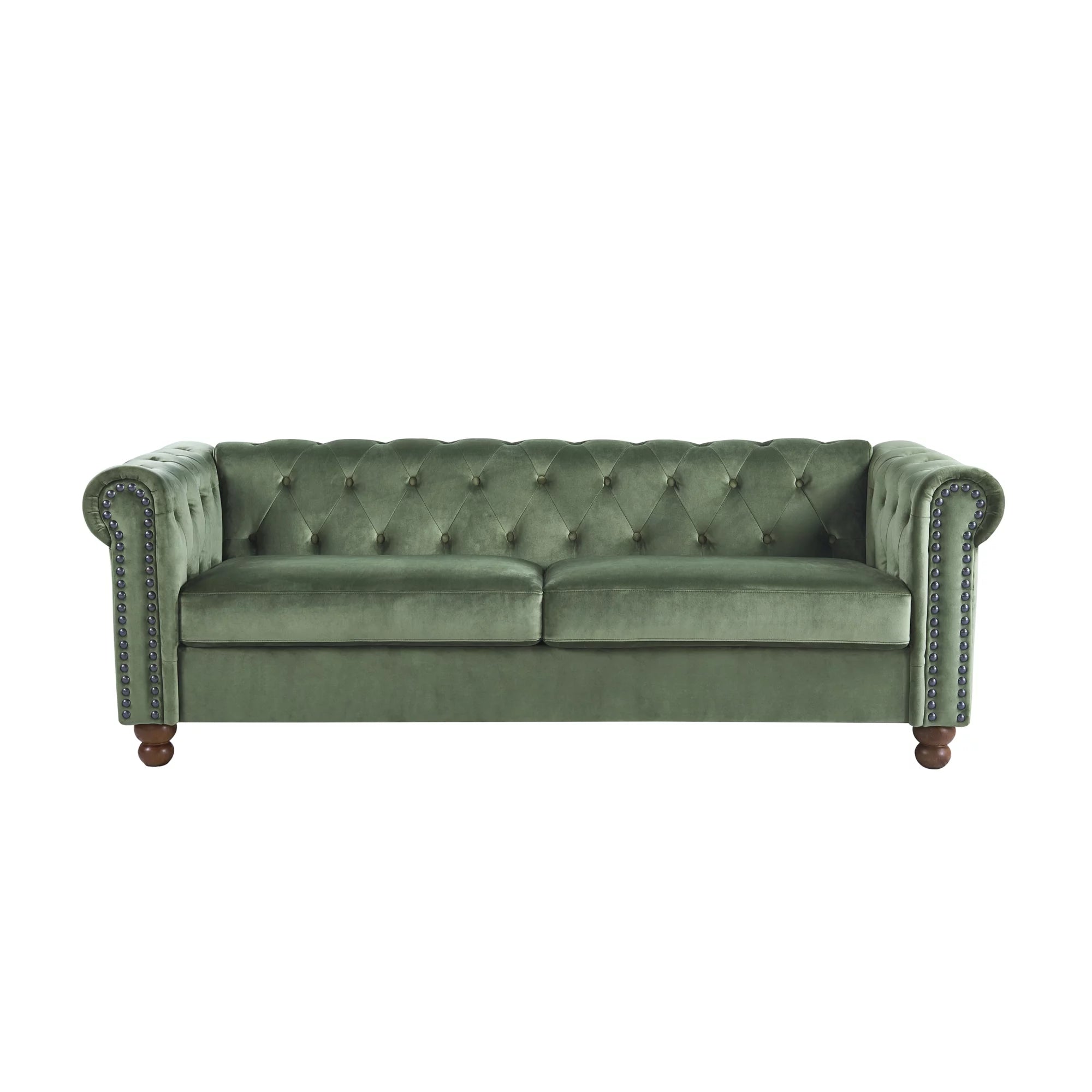 Upholstered Living Room Sofa with Tufted Fabric, Large Green U56764