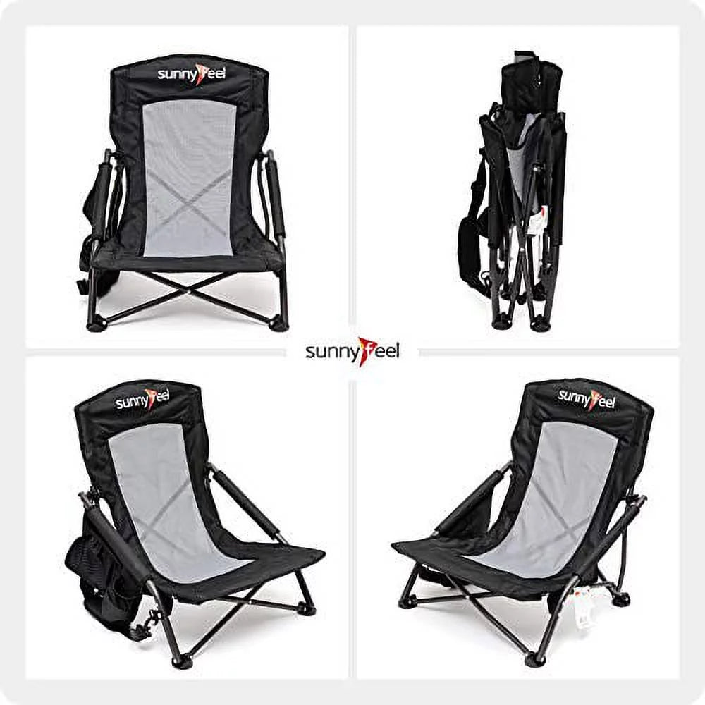 Folding Beach Chair with Mesh Back, Heavy Duty for Adults (2 Pack) K582330