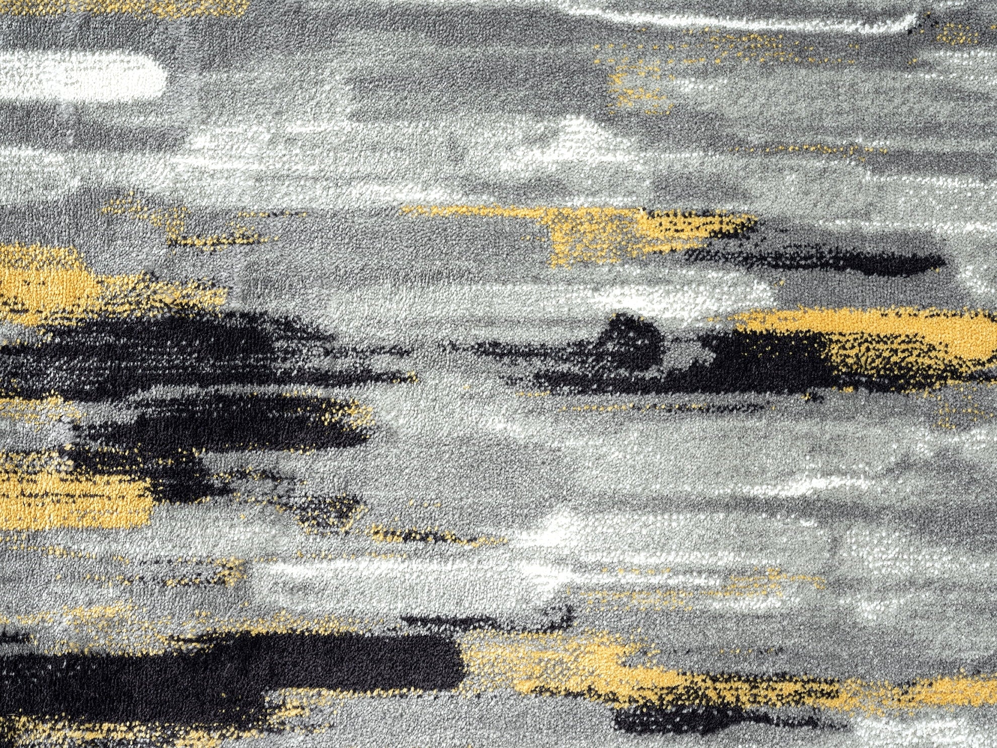 Mid Century Modern Area Rug 6 x 9 Grey Yellow O308