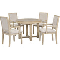 5-Piece Dining Table Set, Extendable Butterfly Leaf Wood Dining Table Natural Wood Wash