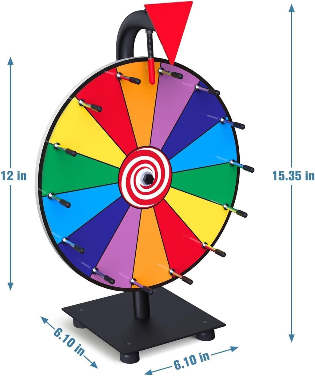 Spinning Prize Wheel with 14 Slots, Heavy Duty Base for Carnival and Trade Shows N596