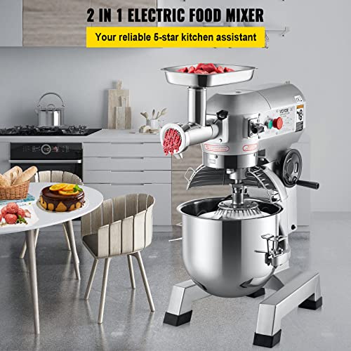 Commercial Food Mixer, 8.5Qt, 450W, Dual Rotating Dough Kneading Machine with Stainless Steel Bowl G439180