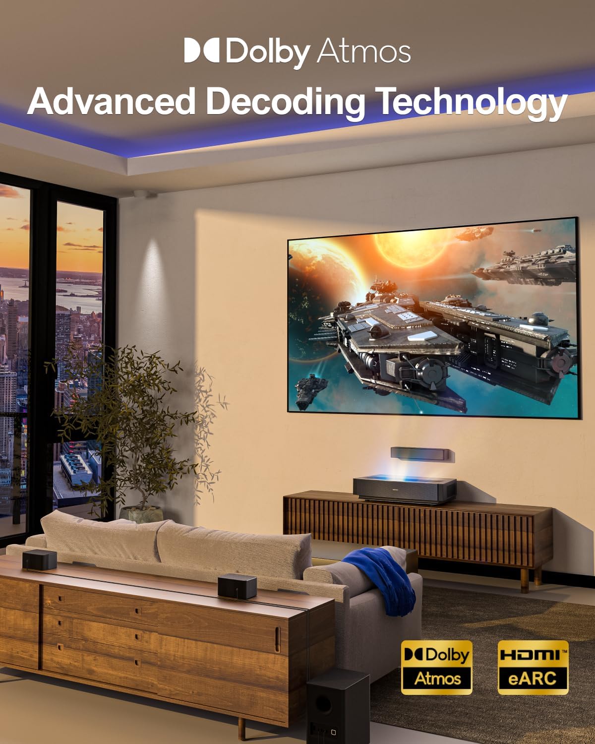 5.1 Sound Bar with Dolby Atmos, 410W Peak Power, 3D Surround Sound for TV R48364