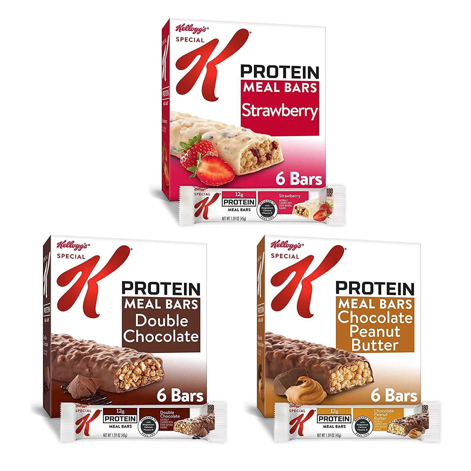 Kelloggs Special K Protein, Meal Bars, Variety Pack, Good Source of 13 Vitamins and Minerals, 1.781lb Case (3 Count)