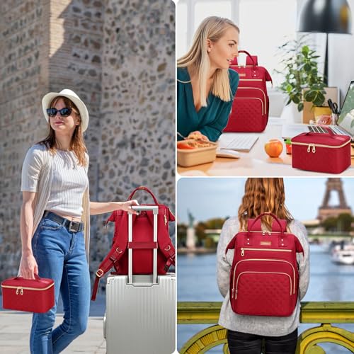 Lunch Backpack for Women with 15.6 Inch Laptop Compartment, Grey V8015
