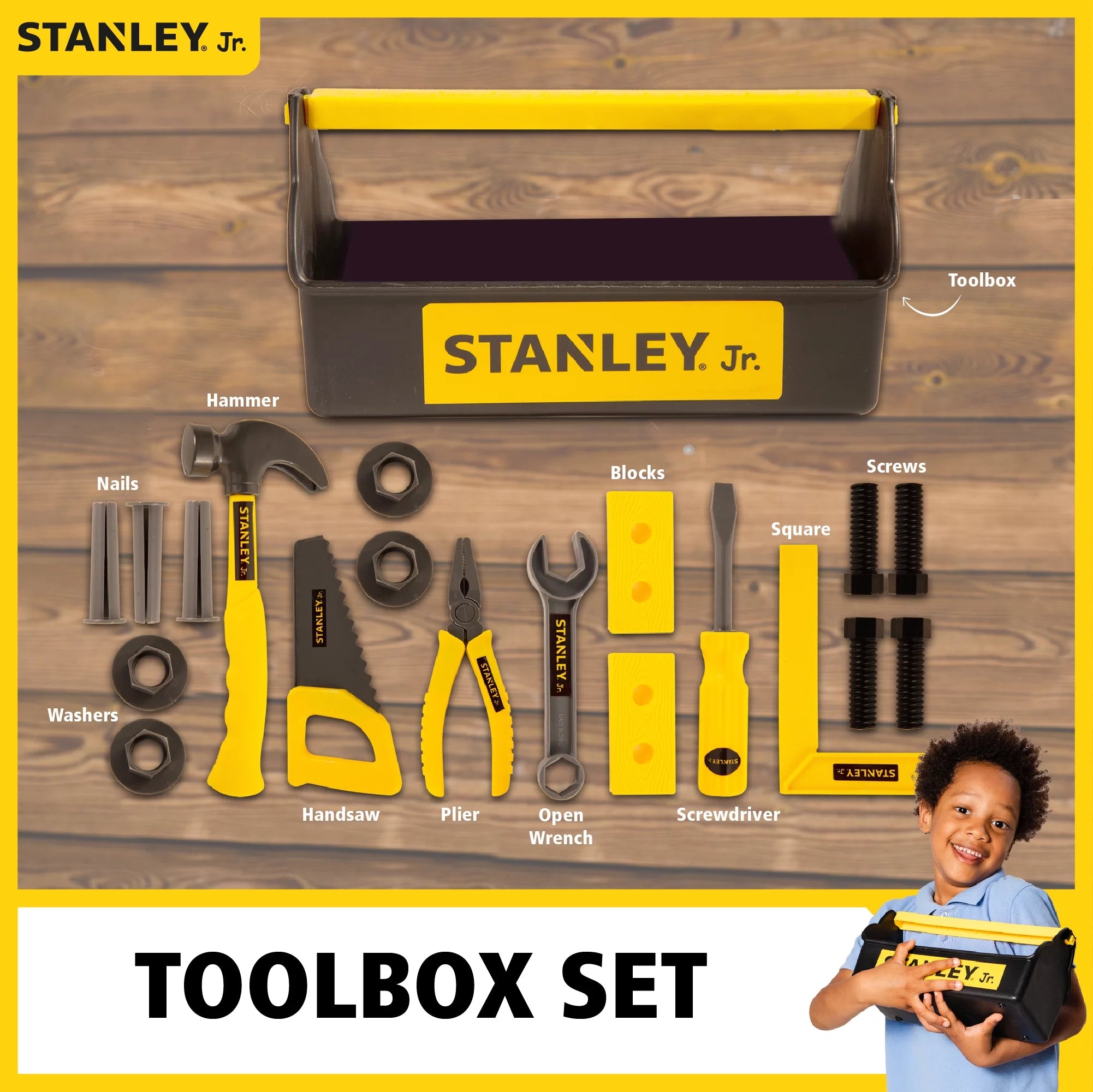 5 Piece Tool Set and Toolbox For Kids R795944