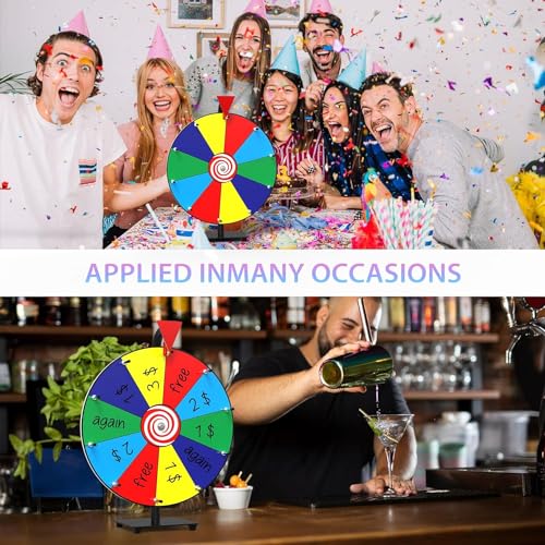 14 Inch Spinning Prize Wheel with 10 Slots, Tabletop Roulette Spinner for Carnival Games R976433