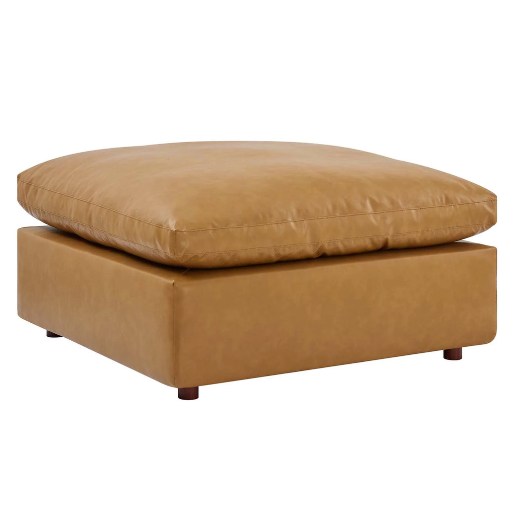 Vegan Leather 4-Piece Sectional Sofa in Tan H7830