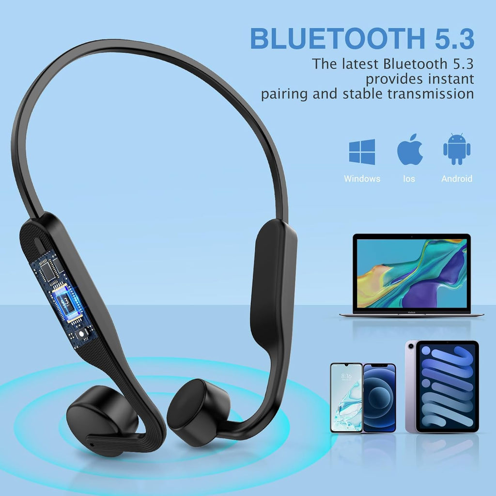 Bone Conduction Wireless Headphones with Mic, IPX6 Waterproof for Sports X82622