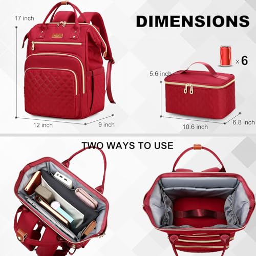 Lunch Backpack for Women with 15.6 Inch Laptop Compartment, Grey V8015