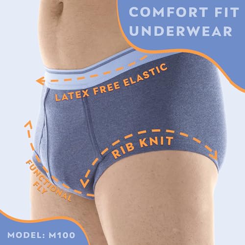 Men's Reusable Incontinence Underwear, Leak Proof, Pack of 3 P8626