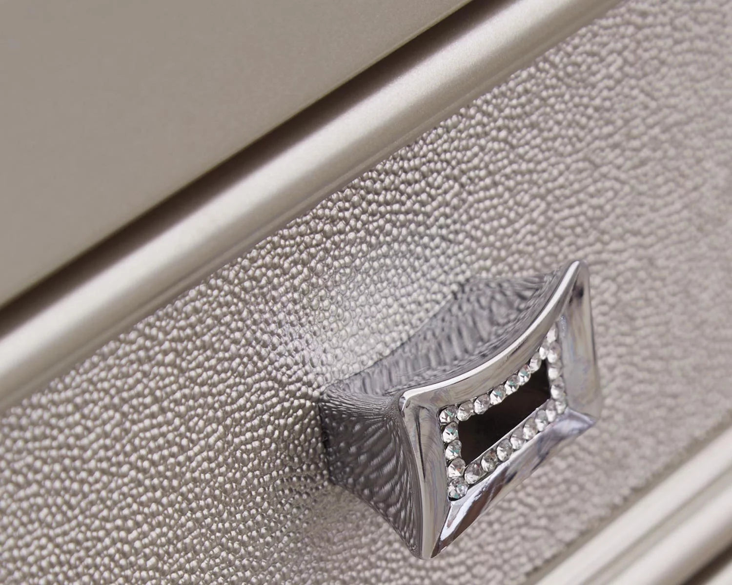 3 Drawer Nightstand, Silver Y7476