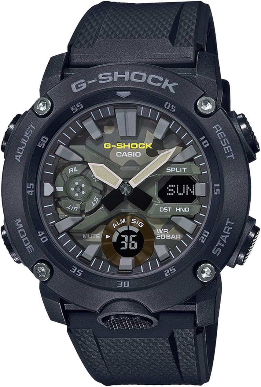 Casio G-Shock Street Utility Military Mens Analog-Digital Black/Green Camo Watch GA2000SU-1A