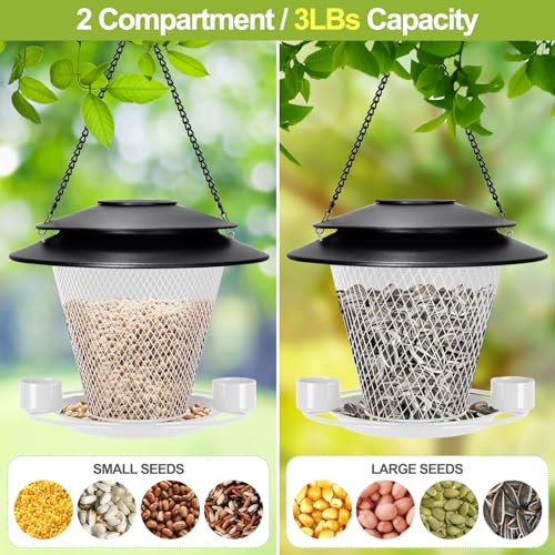 Metal Wild Bird Feeder Hanging Outdoors Squirrel Proof Red U33228