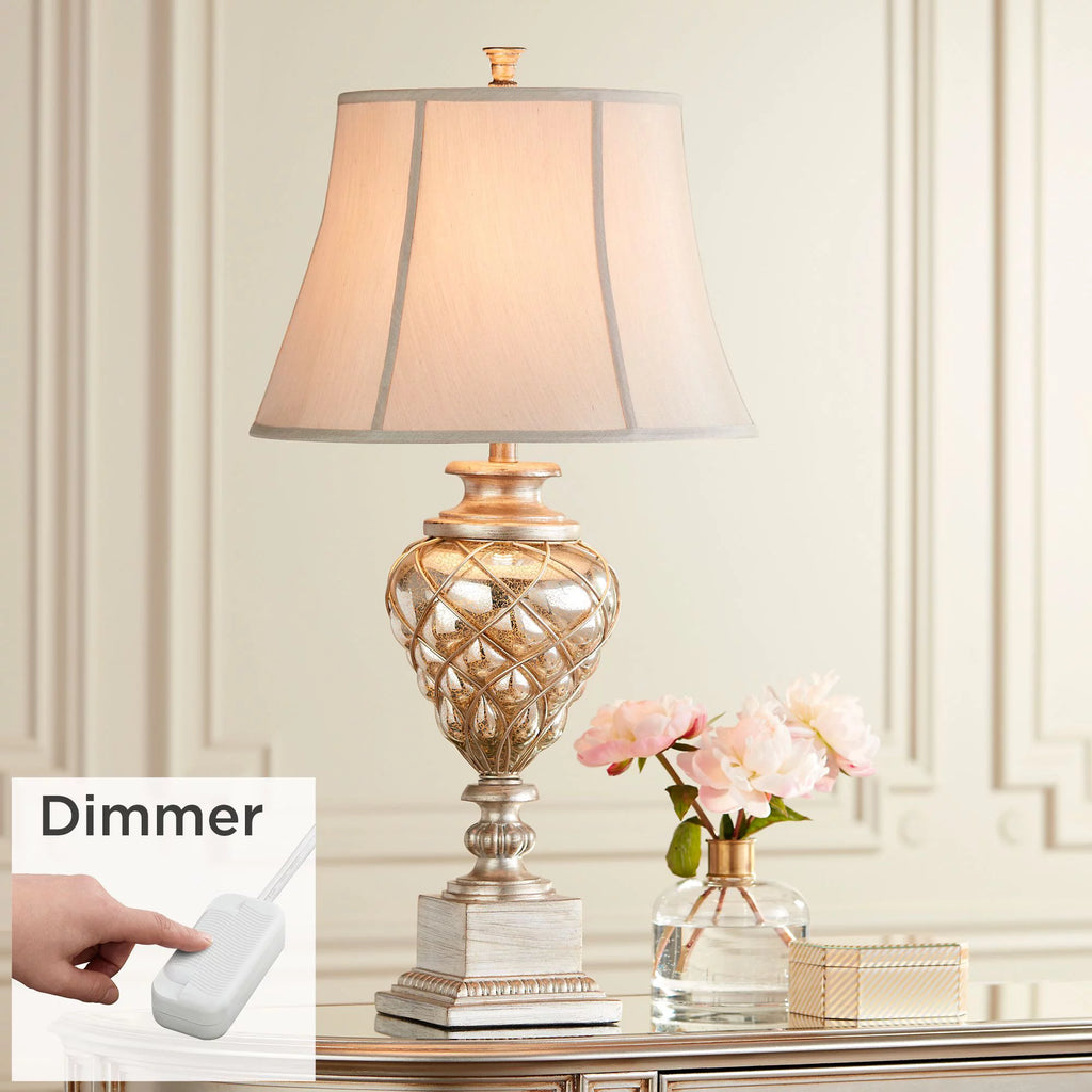 Large Traditional End Table Lamps Set of 2 with LED Night Light G420231