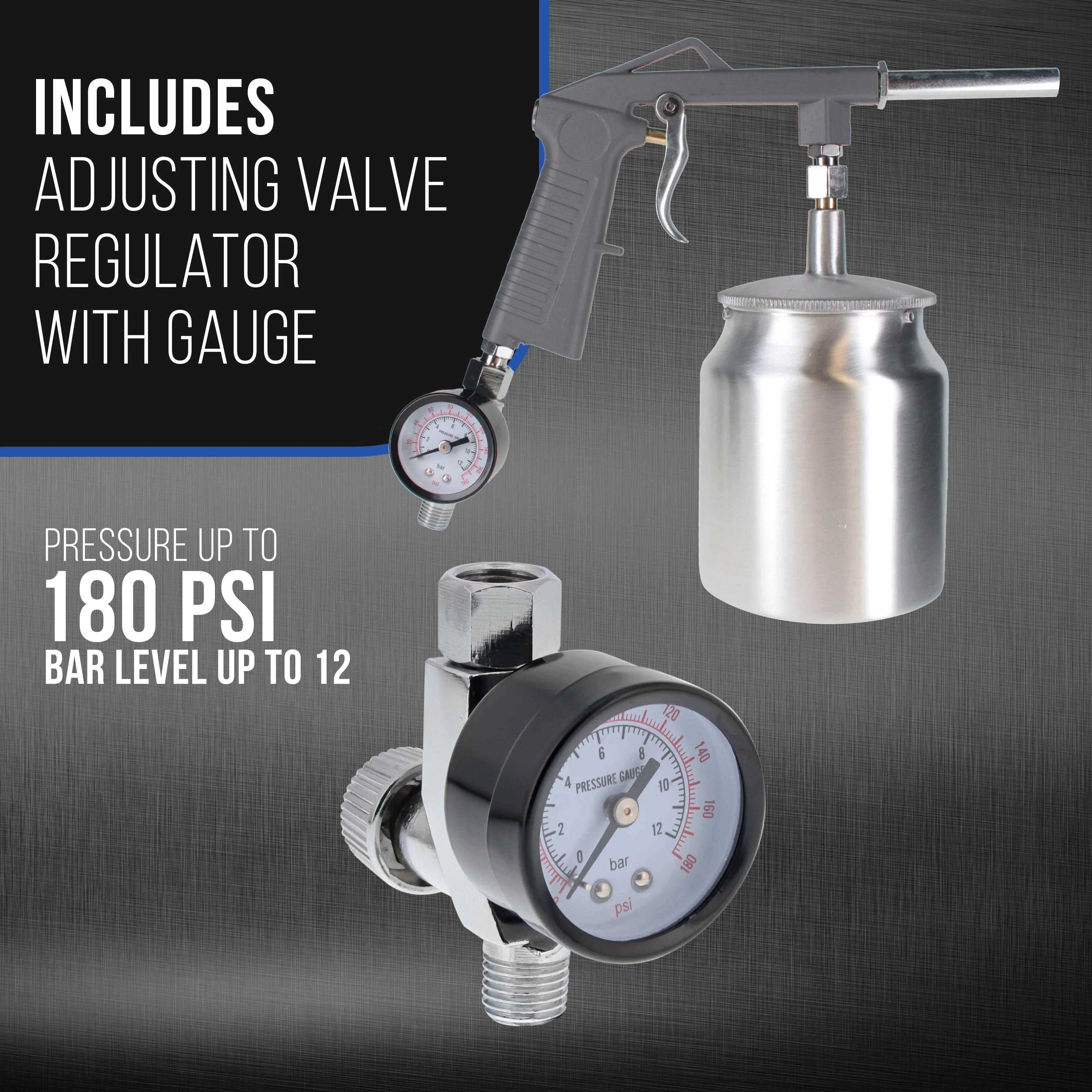 Undercoating Spray Gun with Regulator and Suction Feed Cup L3865