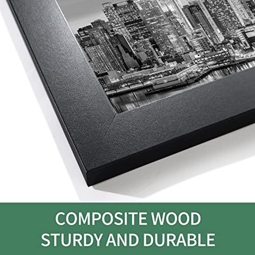 8x24 Black Wood Picture Frame for Wall Mounting Q14888