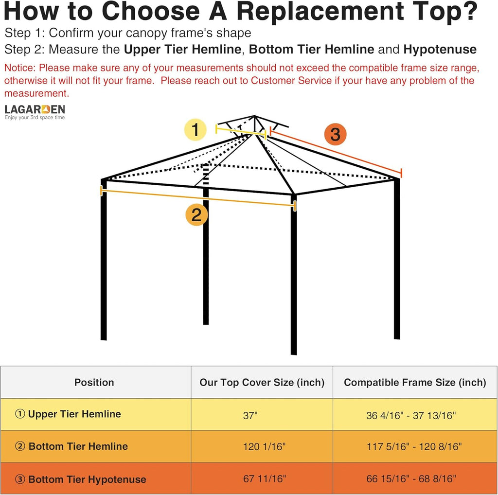 10'x10' Gazebo Top Replacement Mesh Net for 2 Tier Outdoor Canopy A9082