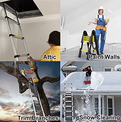 Telescoping Ladder, 6.6-23.3 Feet, Step Ladder for Tall Buildings F1972