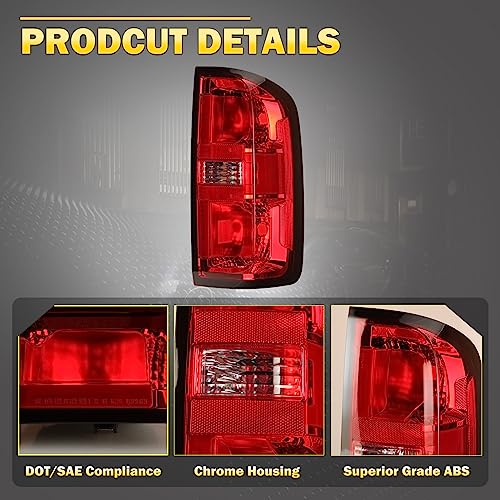 Tail Light Assembly for 2015-2022 Chevy Colorado, Red Clear Lens, Driver Left Side P469