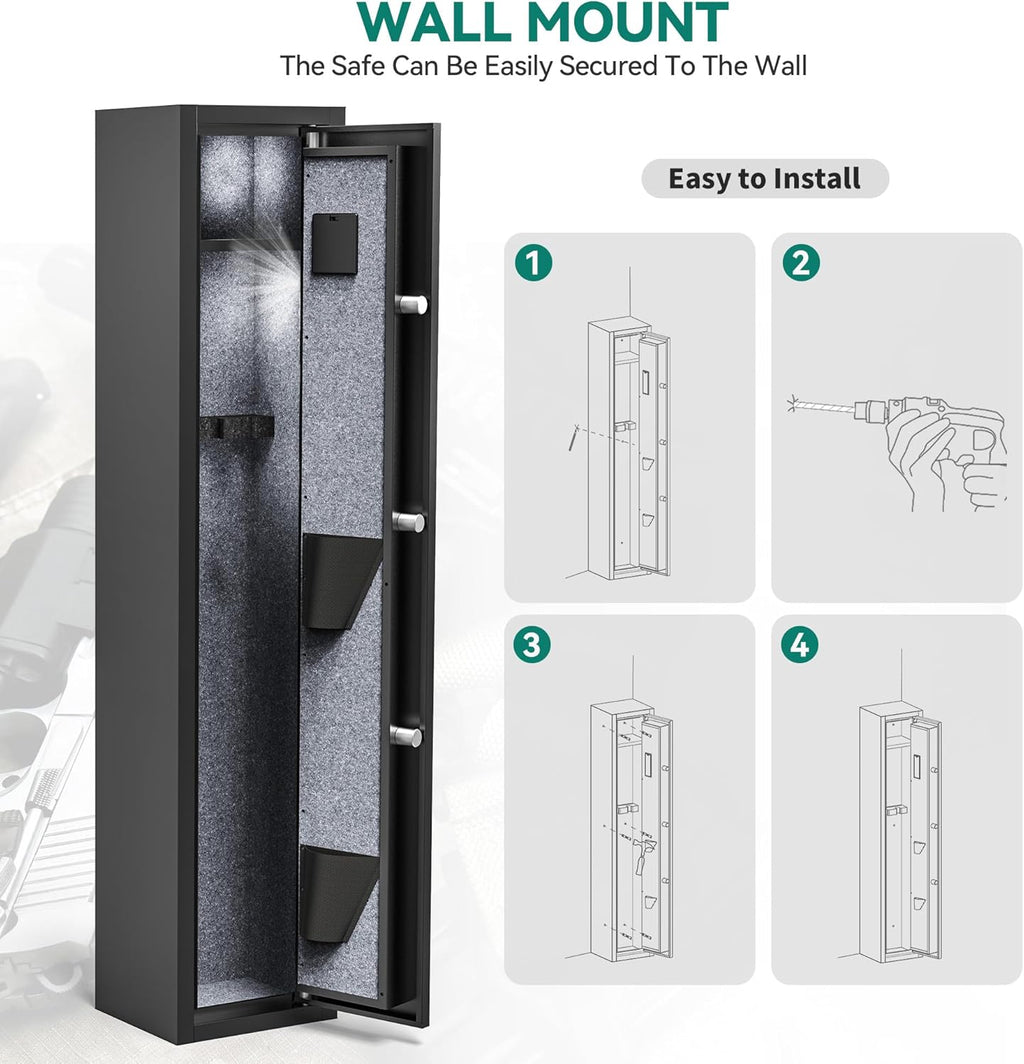3-5 Rifle Gun Safe with Digital Keypad and Fireproof Bag Z38609