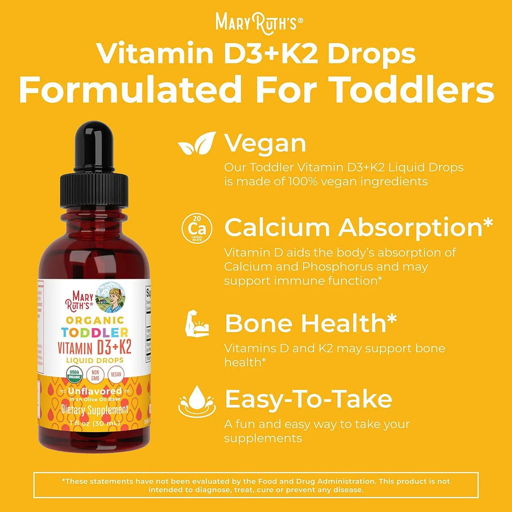 Vitamin D3+K2 Liquid Drops, Unflavored, Vegan, 1 fl oz E718