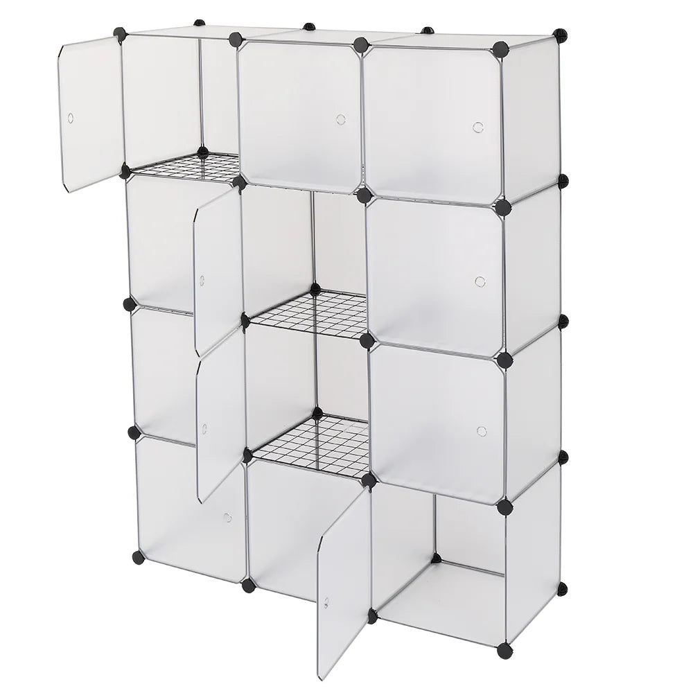 12-Cube Bookshelf Closet Organizer Storage Shelves, White N97603