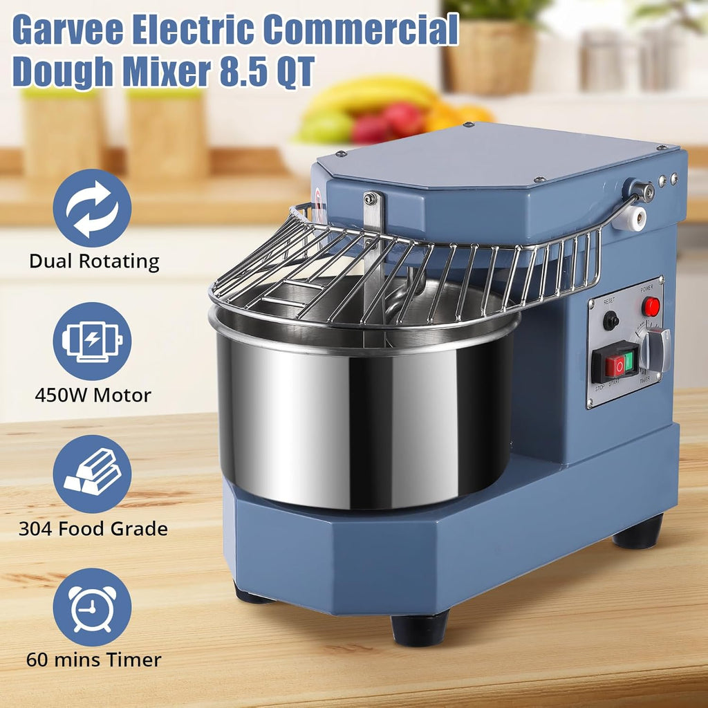 Dough Mixer 8.5Qt, 450W Dual Rotating with Stainless Steel Bowl K72119