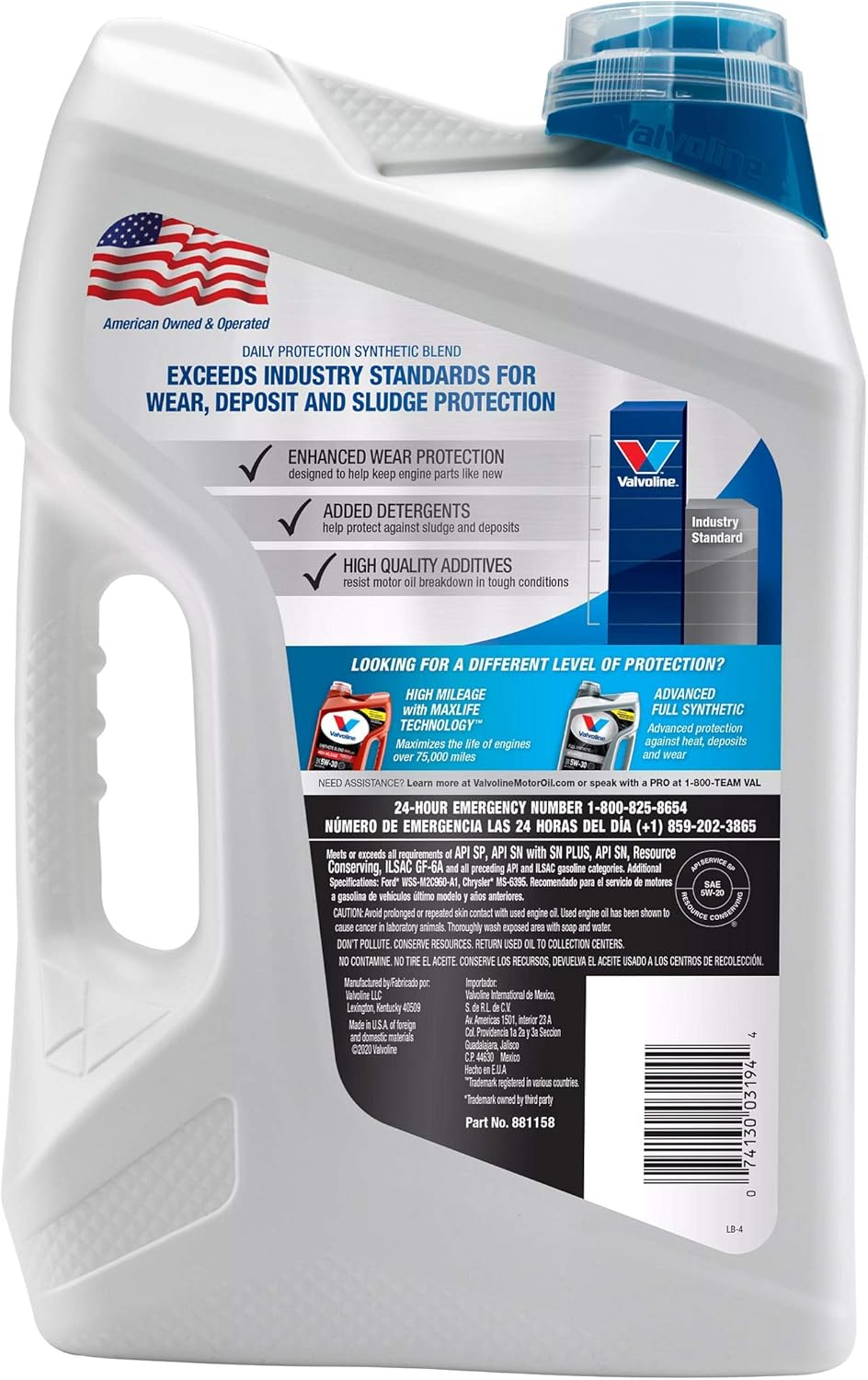 Synthetic Blend Motor Oil 5W-20, 5 Quart N96385
