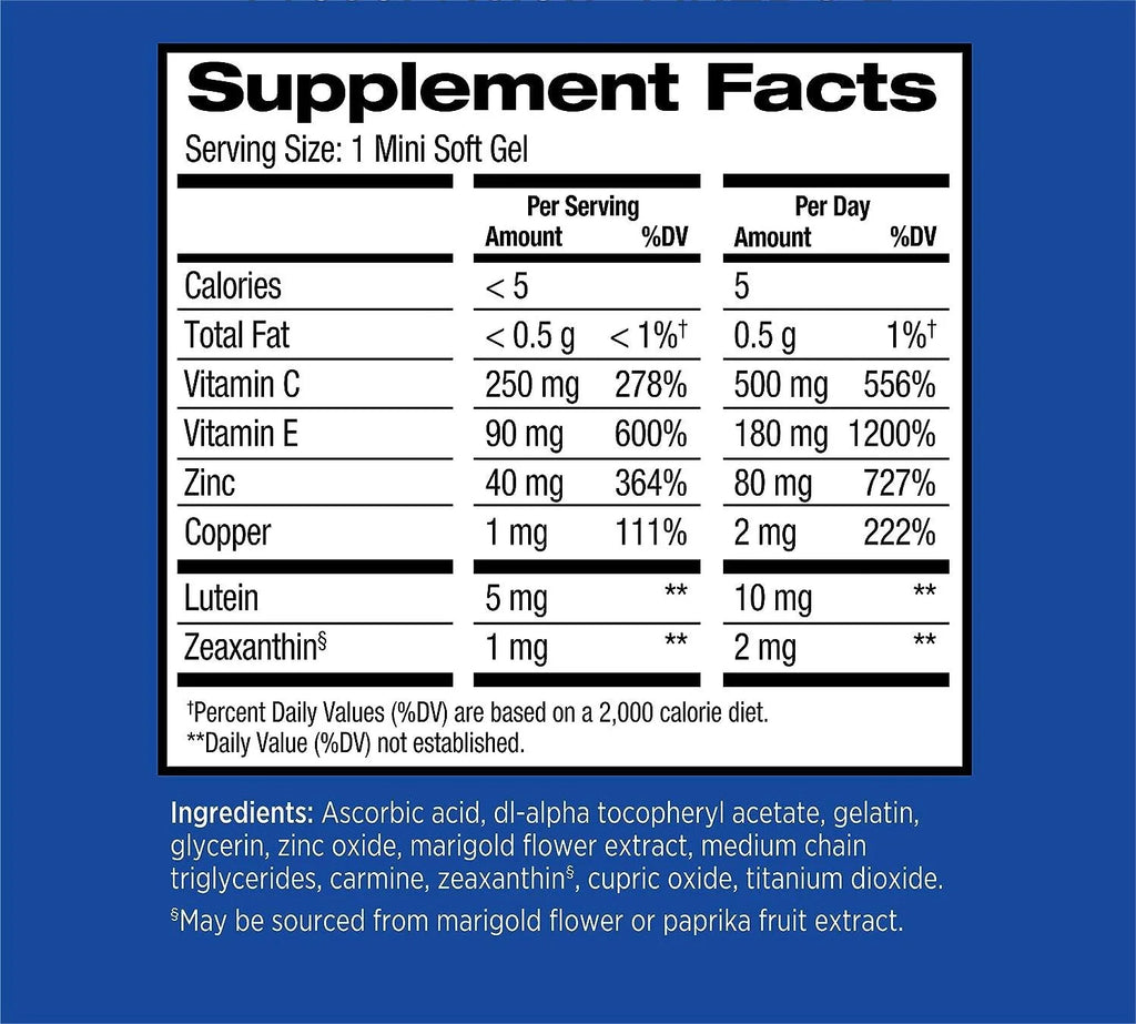 Eye Vitamin and Mineral Supplement, 210 softgels Y552614