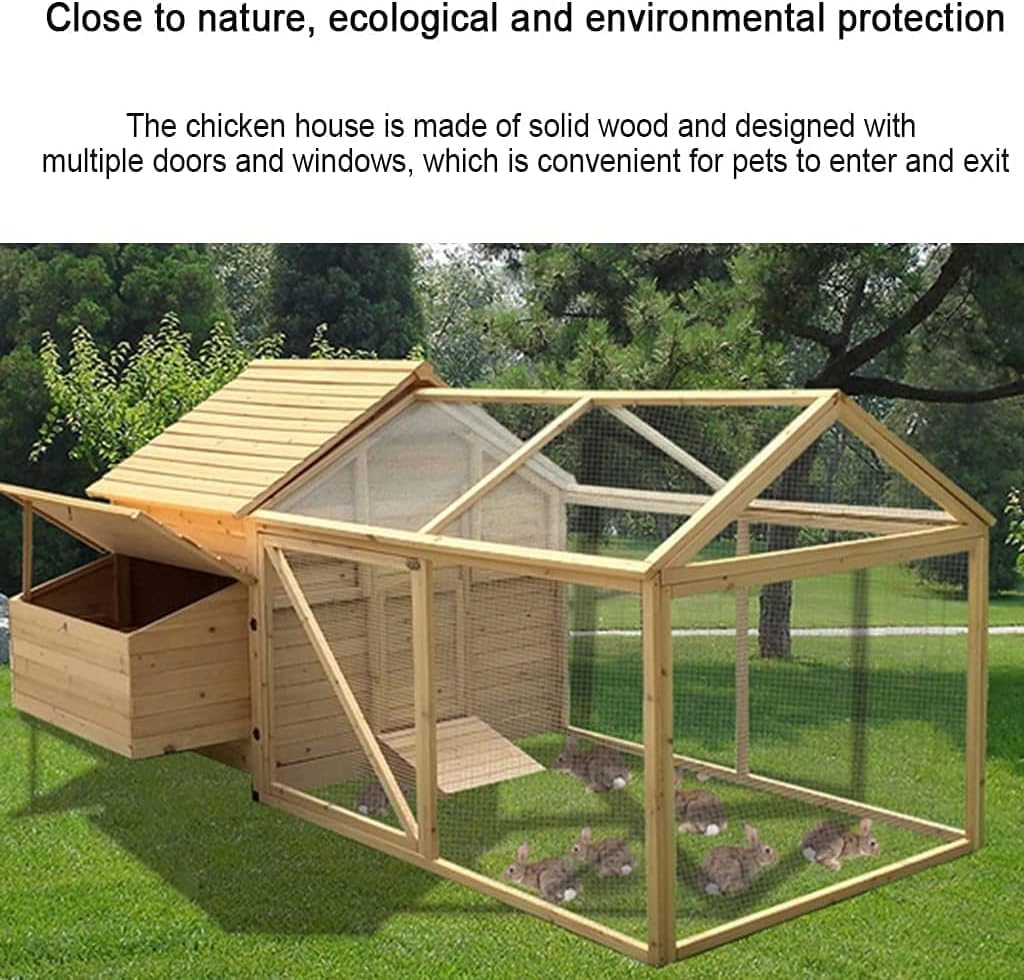Wooden Chicken Coop with Outdoor Run for Rabbits and Poultry M6905