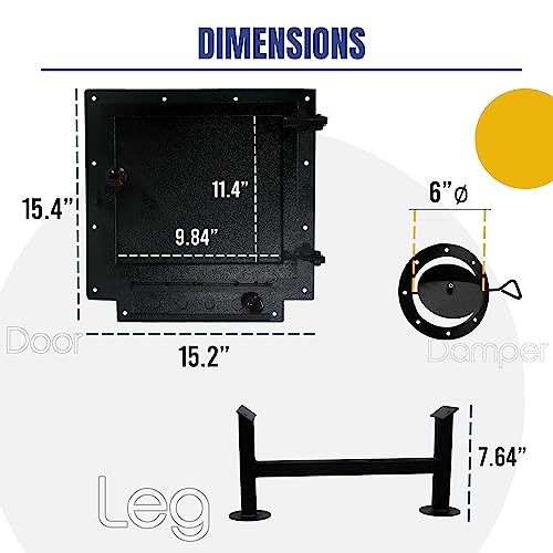 Double Barrel Stove Adapter Kit for 30-55 Gallon Drums, Camping Wood Stove R8740