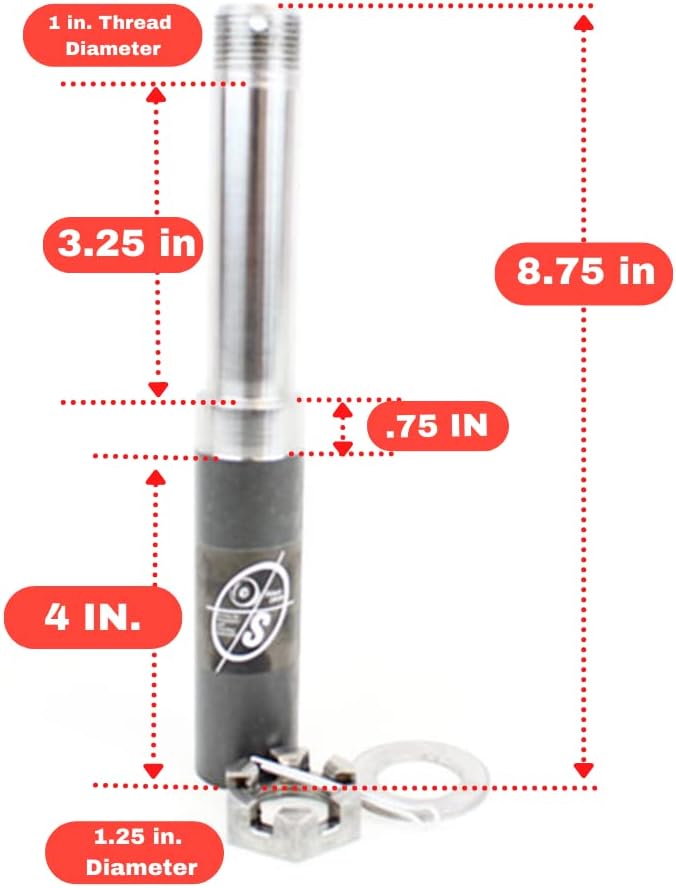 Trailer Axle Spindle with 4-4" Bolt Circle Hub N938