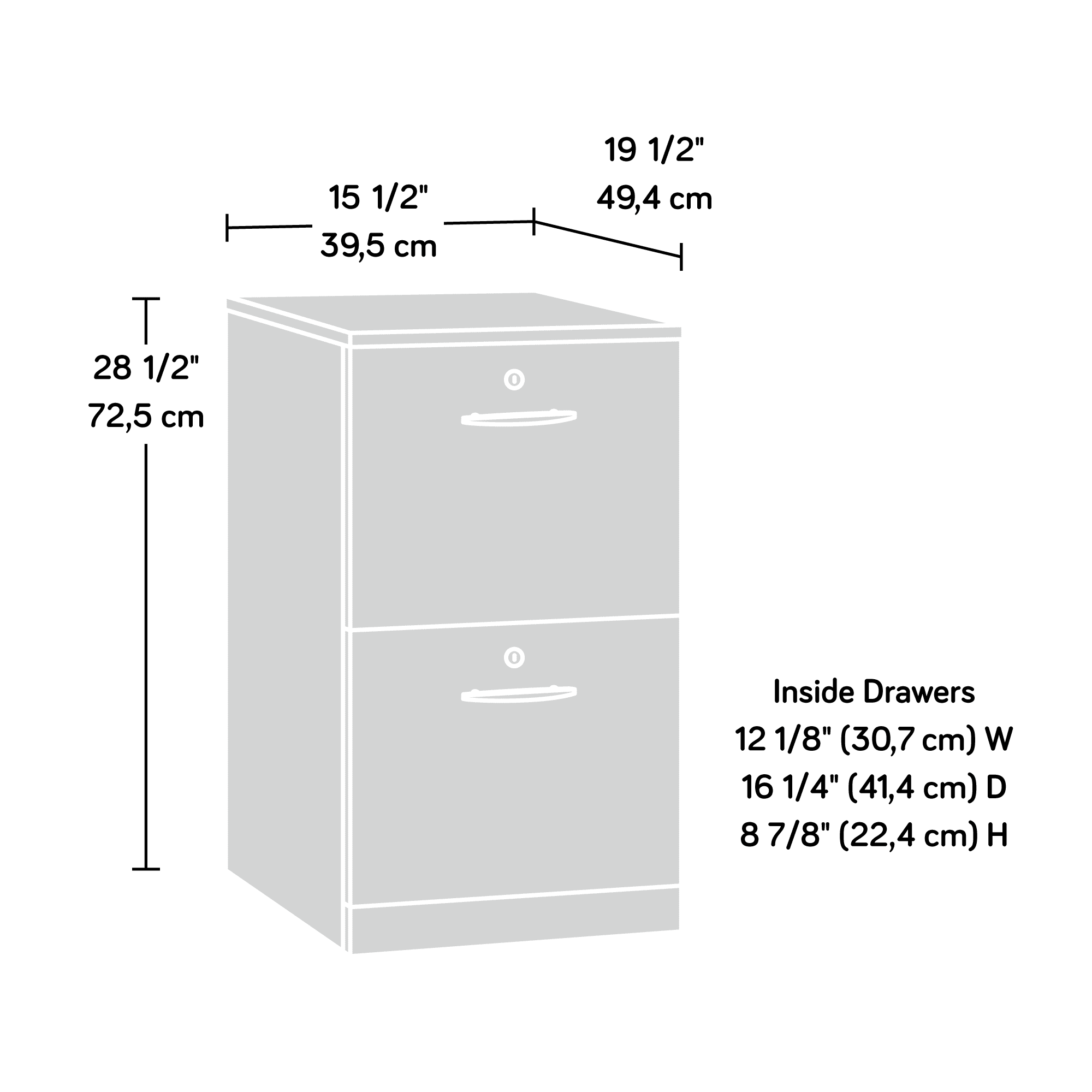 Classic Cherry Finish Wood File Cabinet B209717