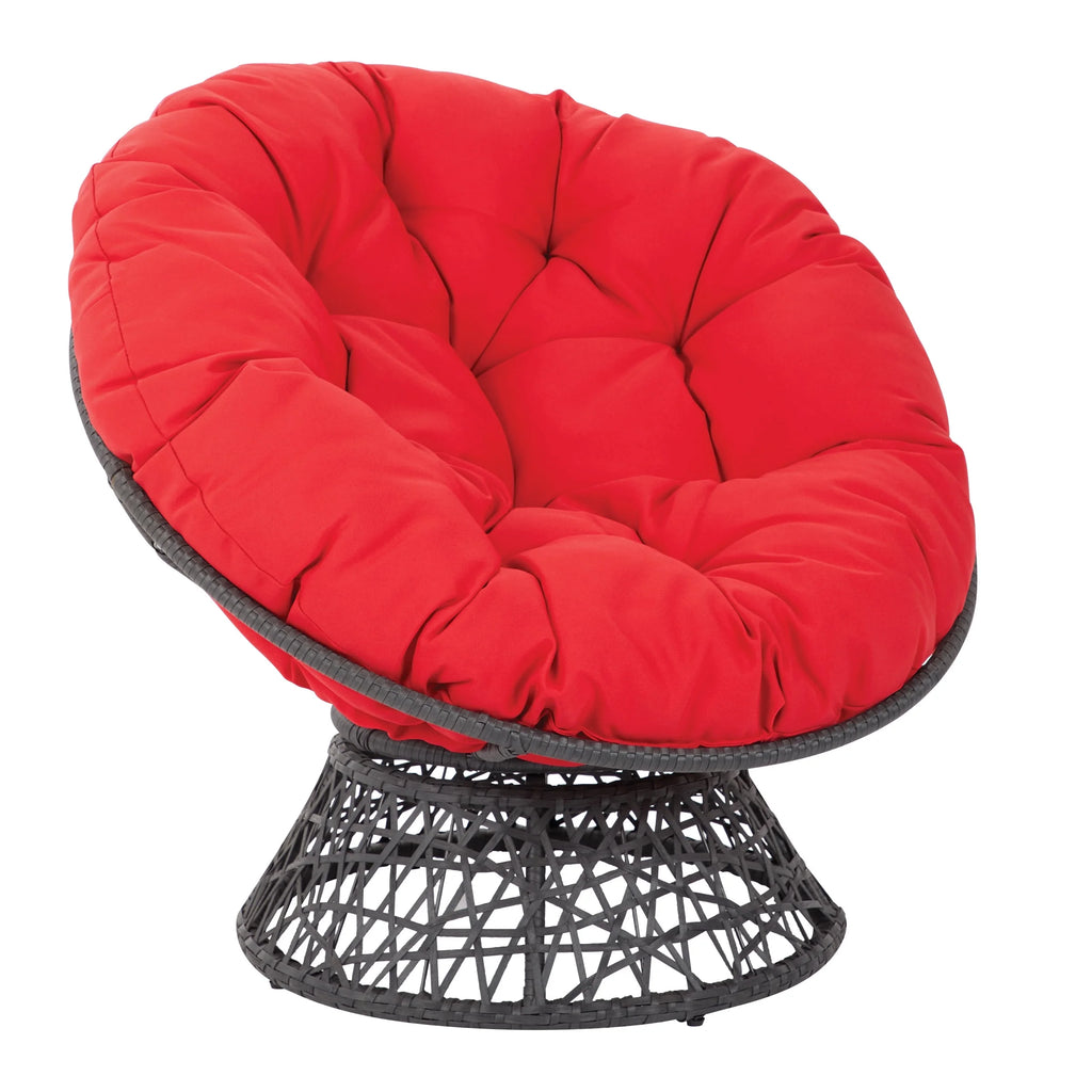 Papasan Chair with White Cushion and Black Frame X41982