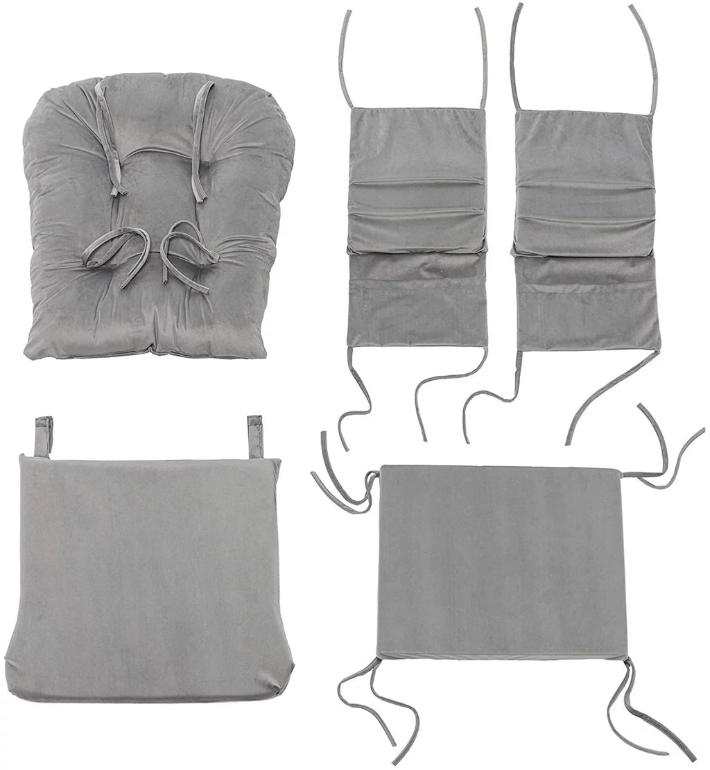 Glider Rocker Cushion Replacement Velvet Washable for Rocking Chair, Gray Z84081