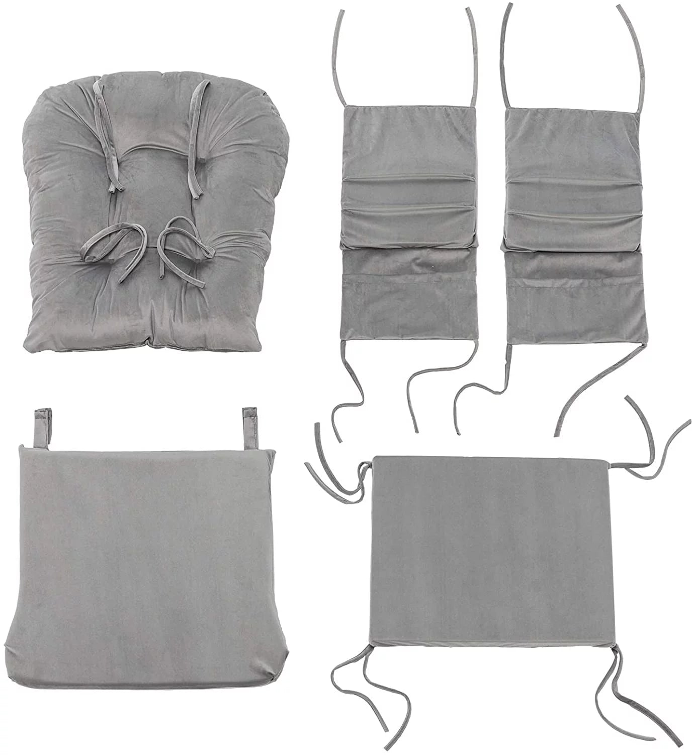 Glider Rocker Cushion Replacement Velvet Washable for Rocking Chair, Gray Z84081