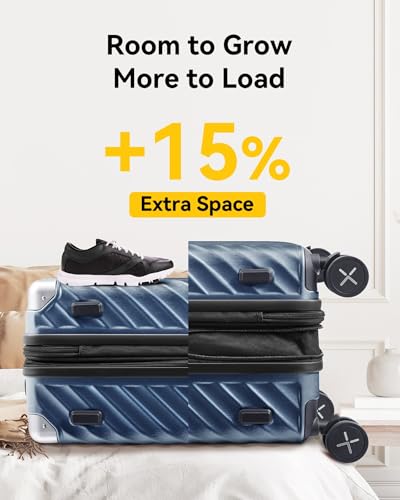3 Piece Luggage Set with Spinner Wheels, Expandable Hard Suitcases, TSA Approved L822