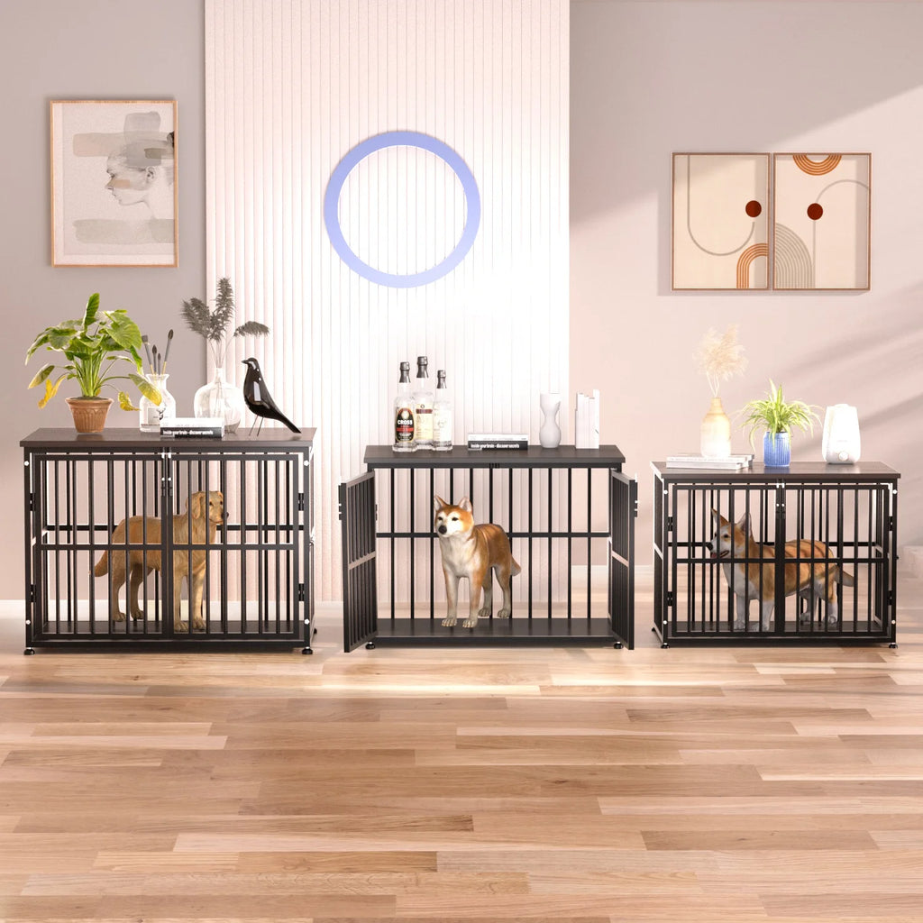 Wooden Dog Crate End Table for Medium and Large Dogs A832771