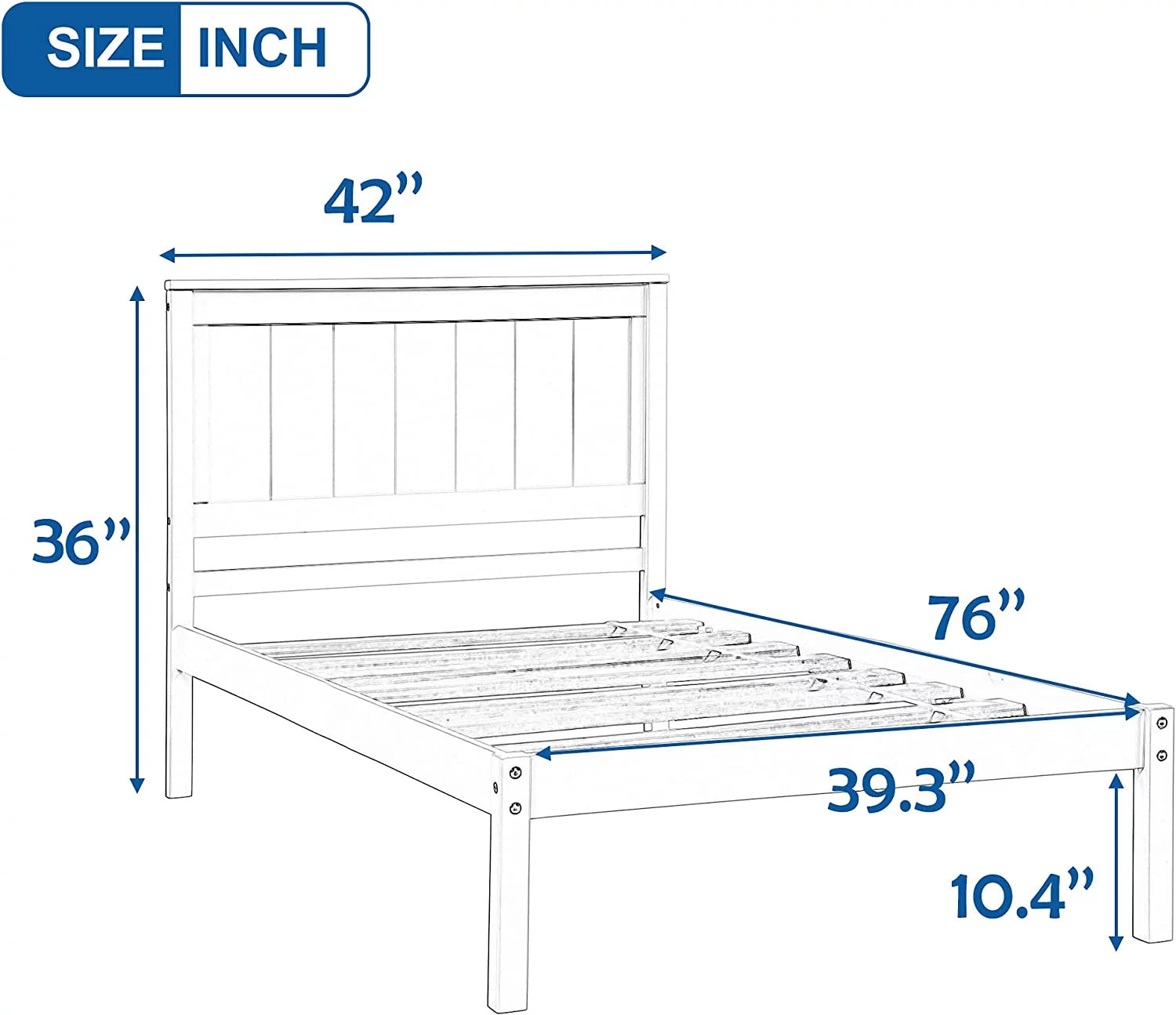 Solid Wood Platform Bed Frame with Headboard and Slat Support, Espresso P7697