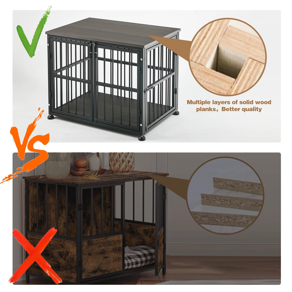 Wooden Dog Crate End Table for Medium and Large Dogs A832771