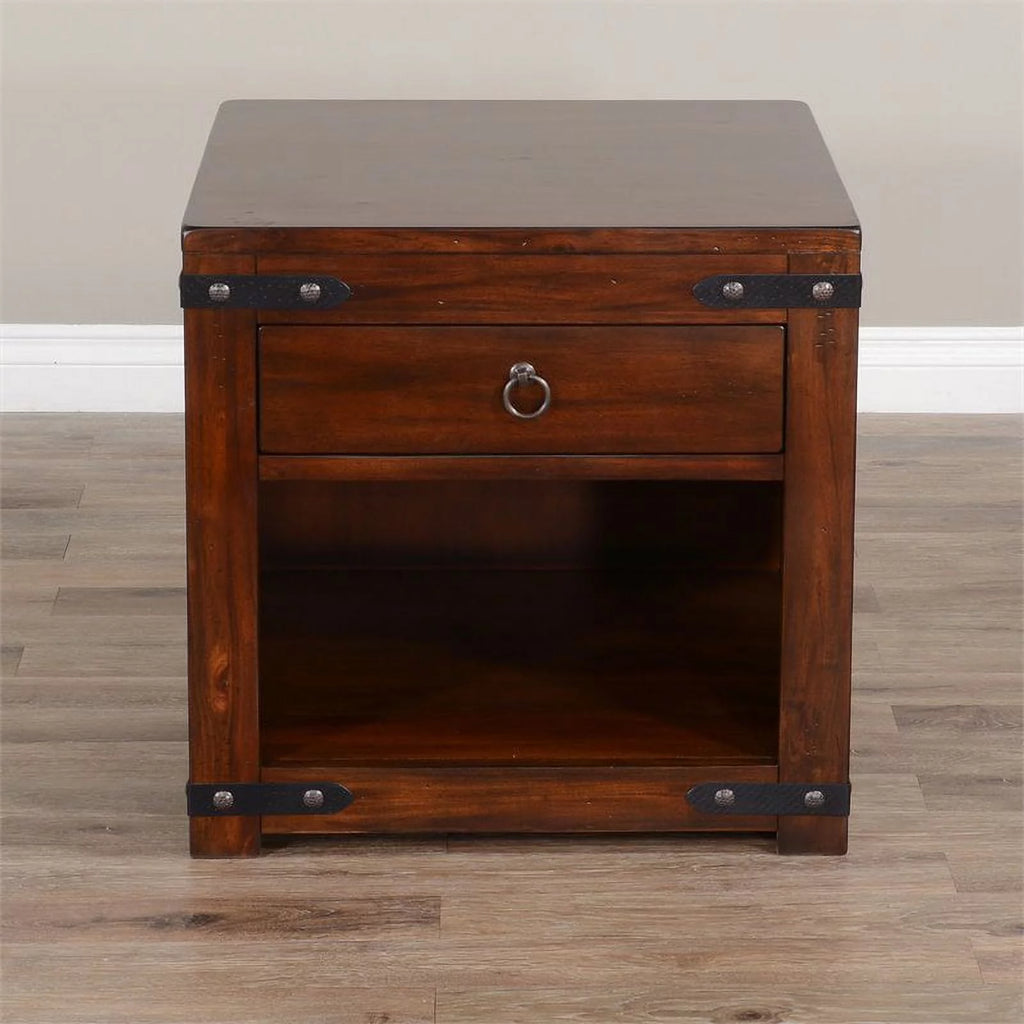 Traditional Wood End Table, Dark Chocolate, Set of 2 T9041